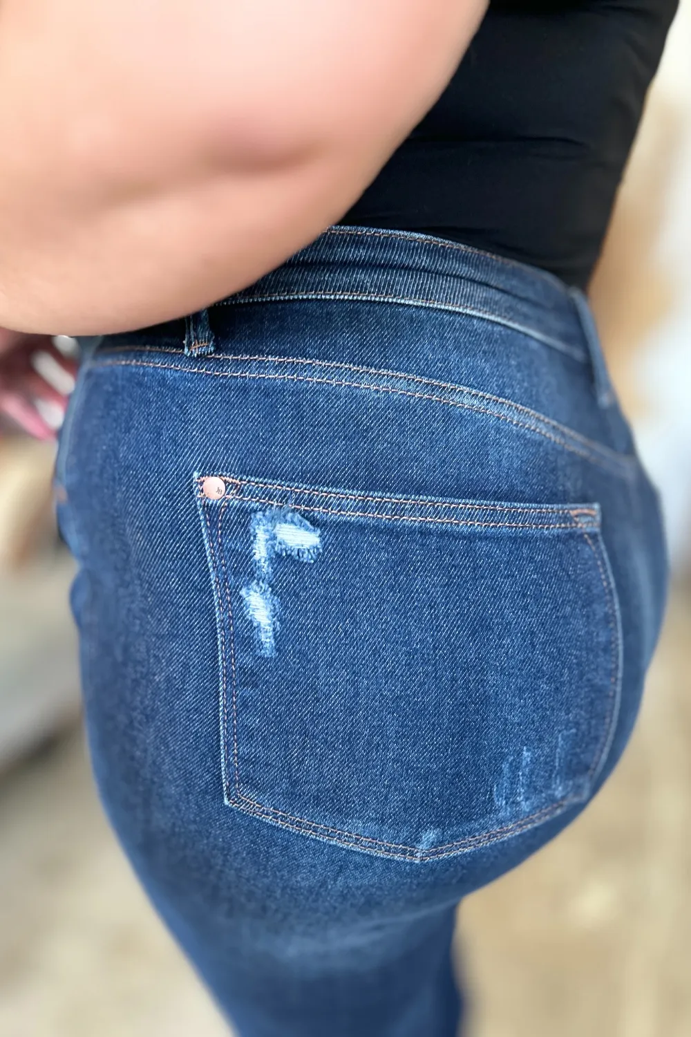 Full Size High Waist Rigid Magic Heavy Destroy Straight Jeans, image 5