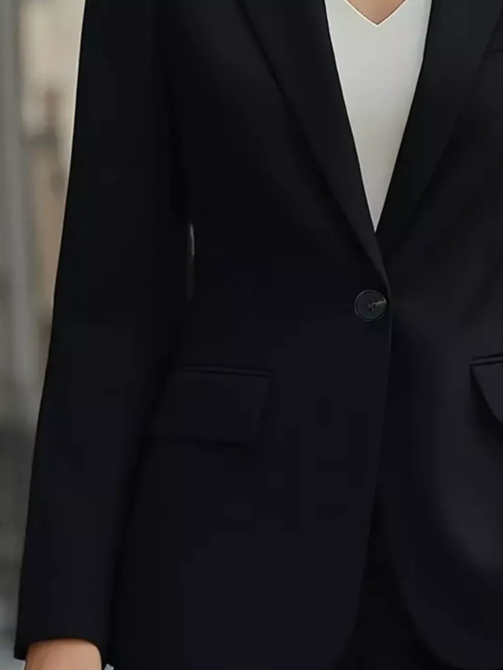 Lapel Collar One Button Blazer, image 6