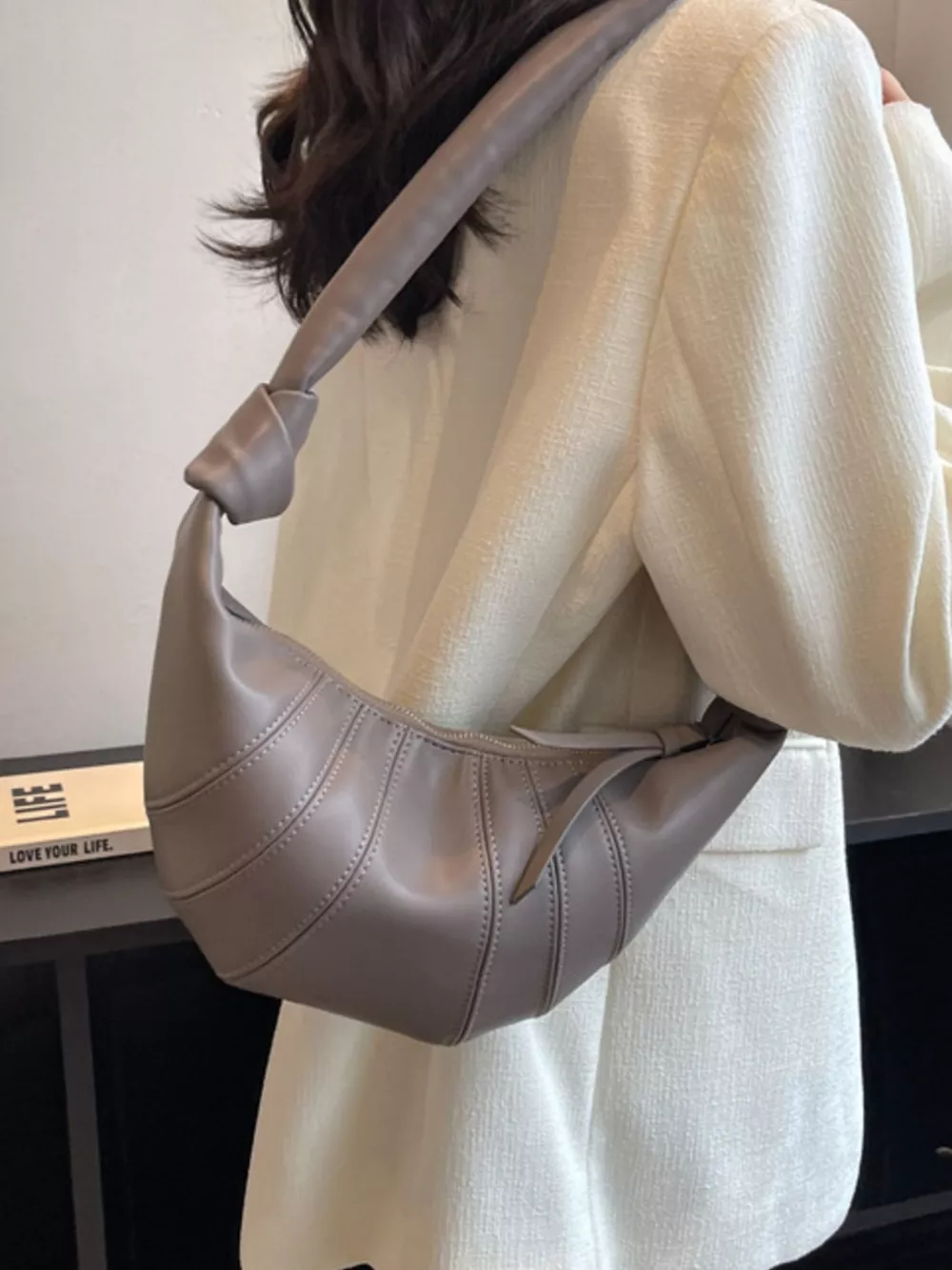 Stylish Crescent Hobo Crossbody Bag, image 7