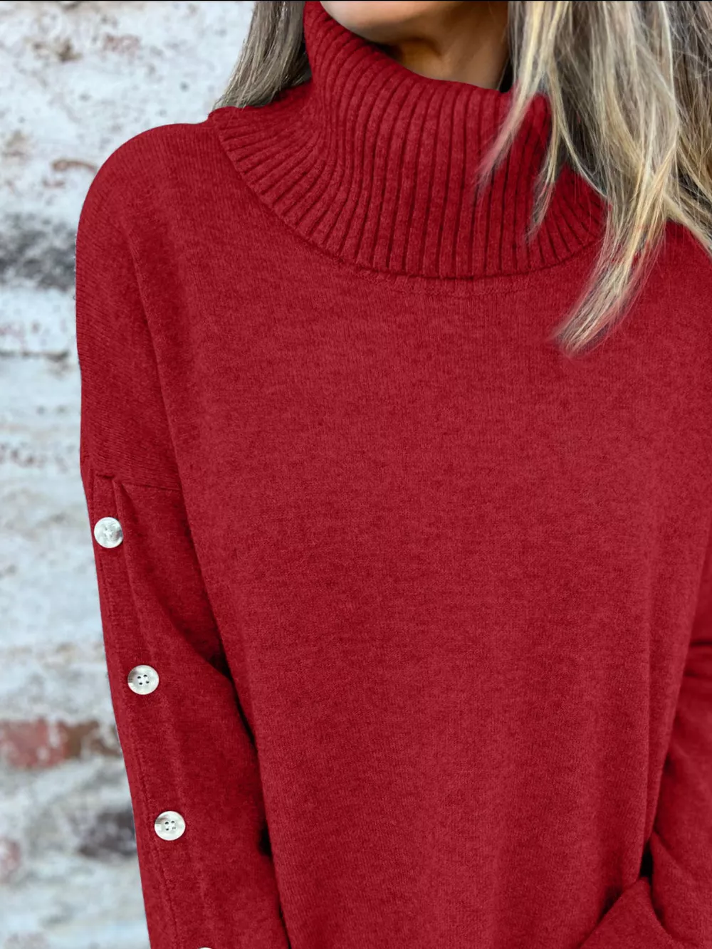 Full Size Turtleneck Long Sleeve Sweater Plus Size, image 11