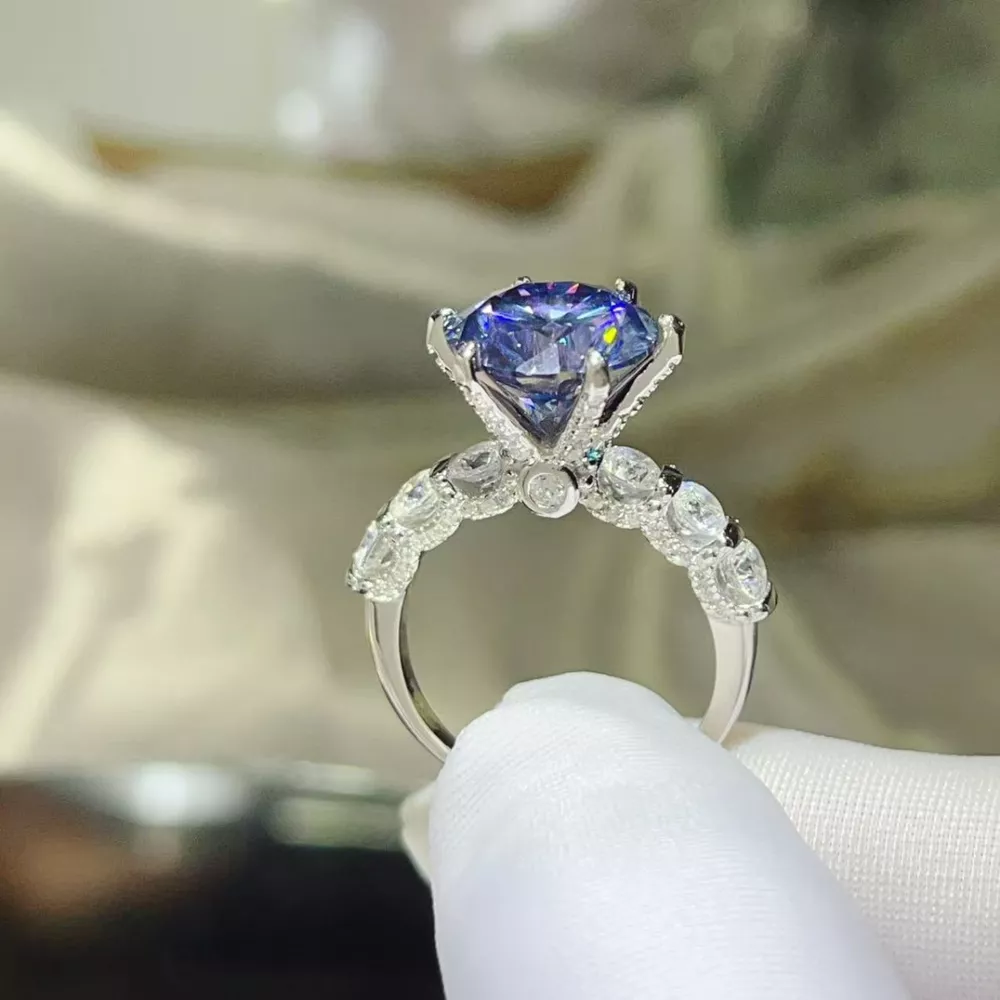 5 Carat Moissanite 6-Prong 925 Sterling Silver Ring, image 5