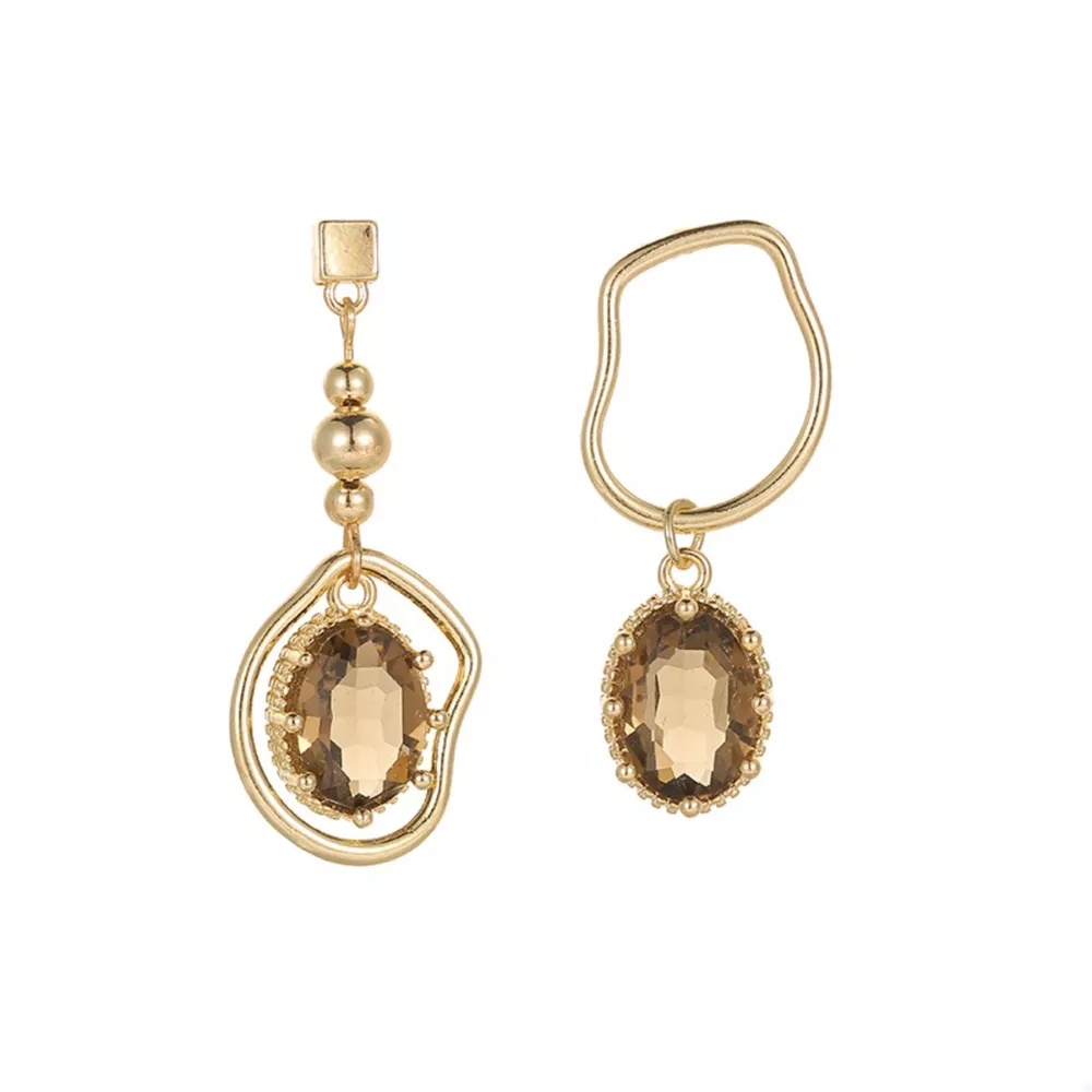 Asymmetrical Geometric Dangle Earrings, image 5