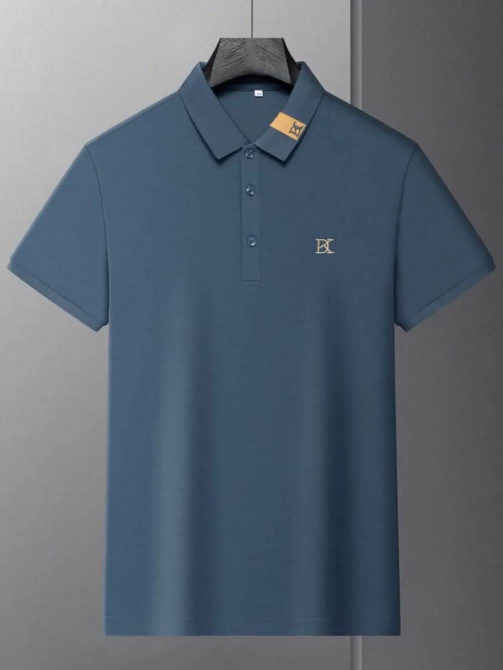 Men's Plus Size Short Sleeve Embroidered Detail Polo, image 2