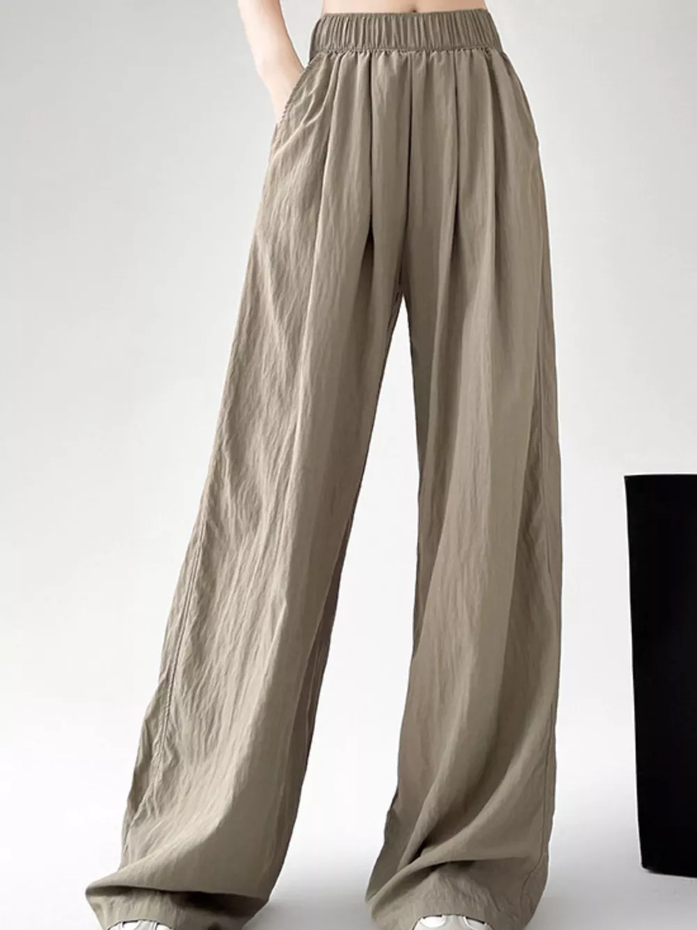 High-Waisted Loose Fit Wide-Leg Casual Pants, image 2