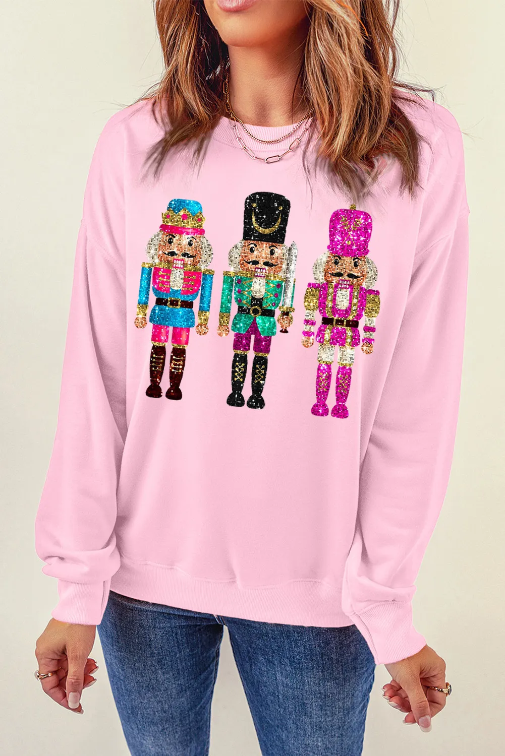 Nutcracker Graphic Round Neck Long Sleeve Sweatshirt, image 5