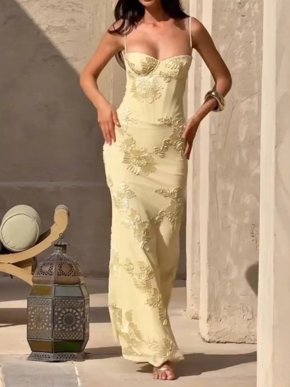 Sweetheart Neck Spaghetti Strap Maxi Dress, image 7