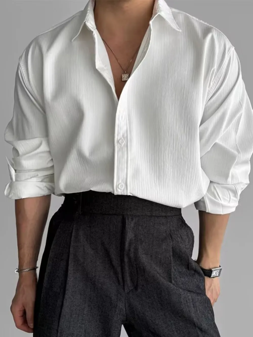 Men's Button Up Long Sleeve Shirt, image 3