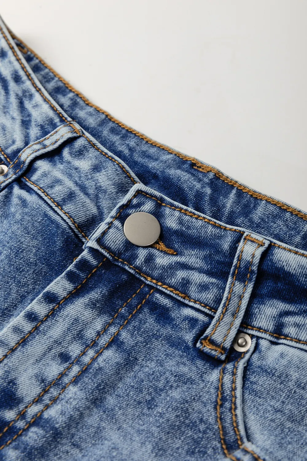 High-Waisted Wide-Leg Cuffed Jeans, image 5