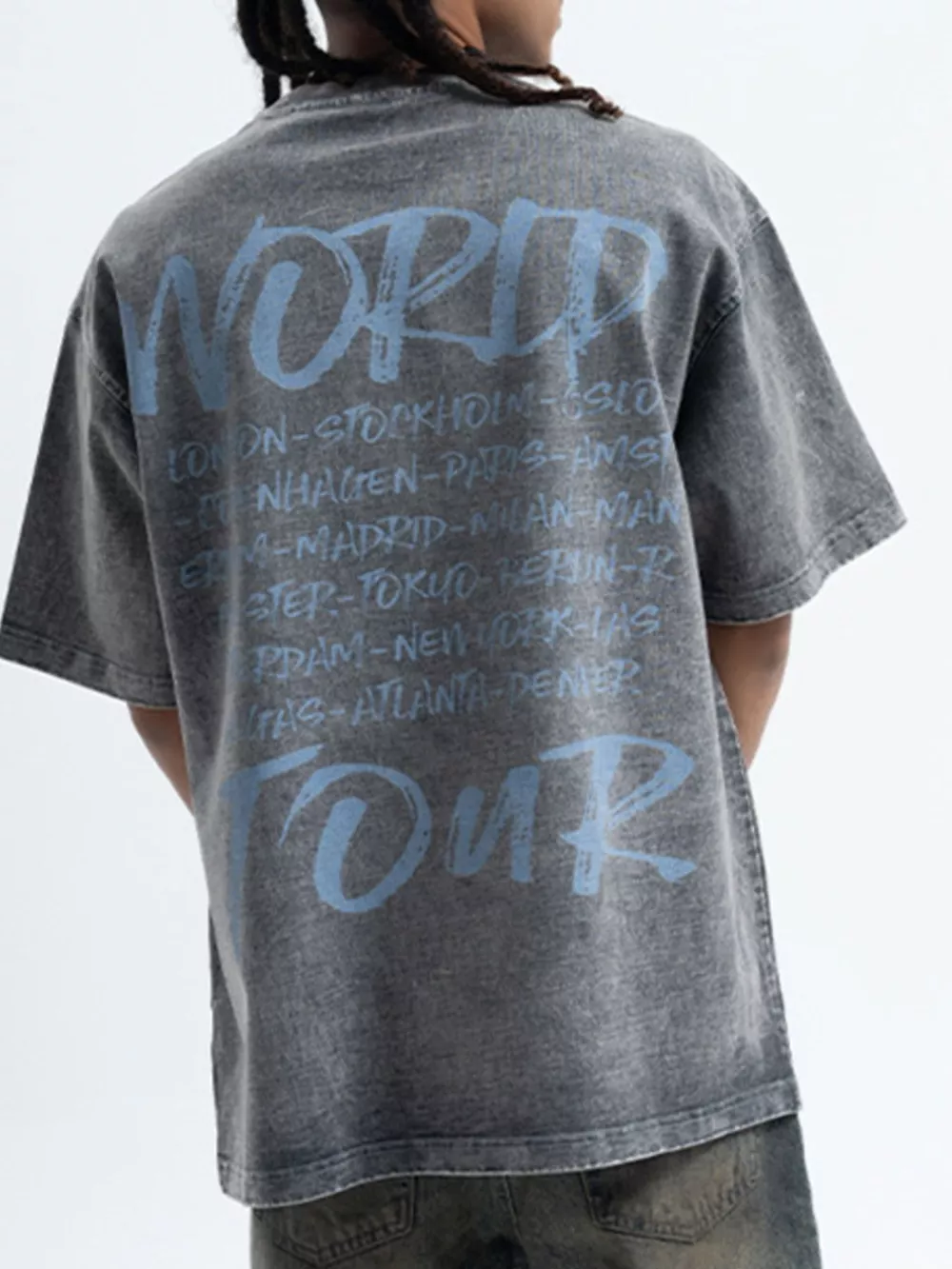 Men's Graphic Oversized Washed T-Shirt, image 6