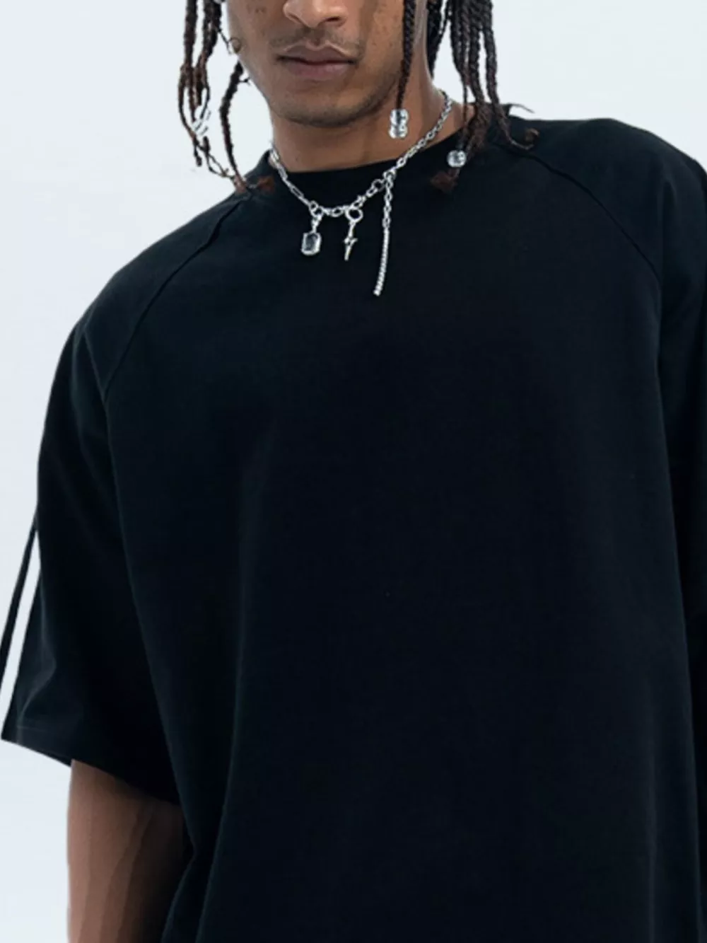 Men's Round Neck Stripe T-Shirt, image 2