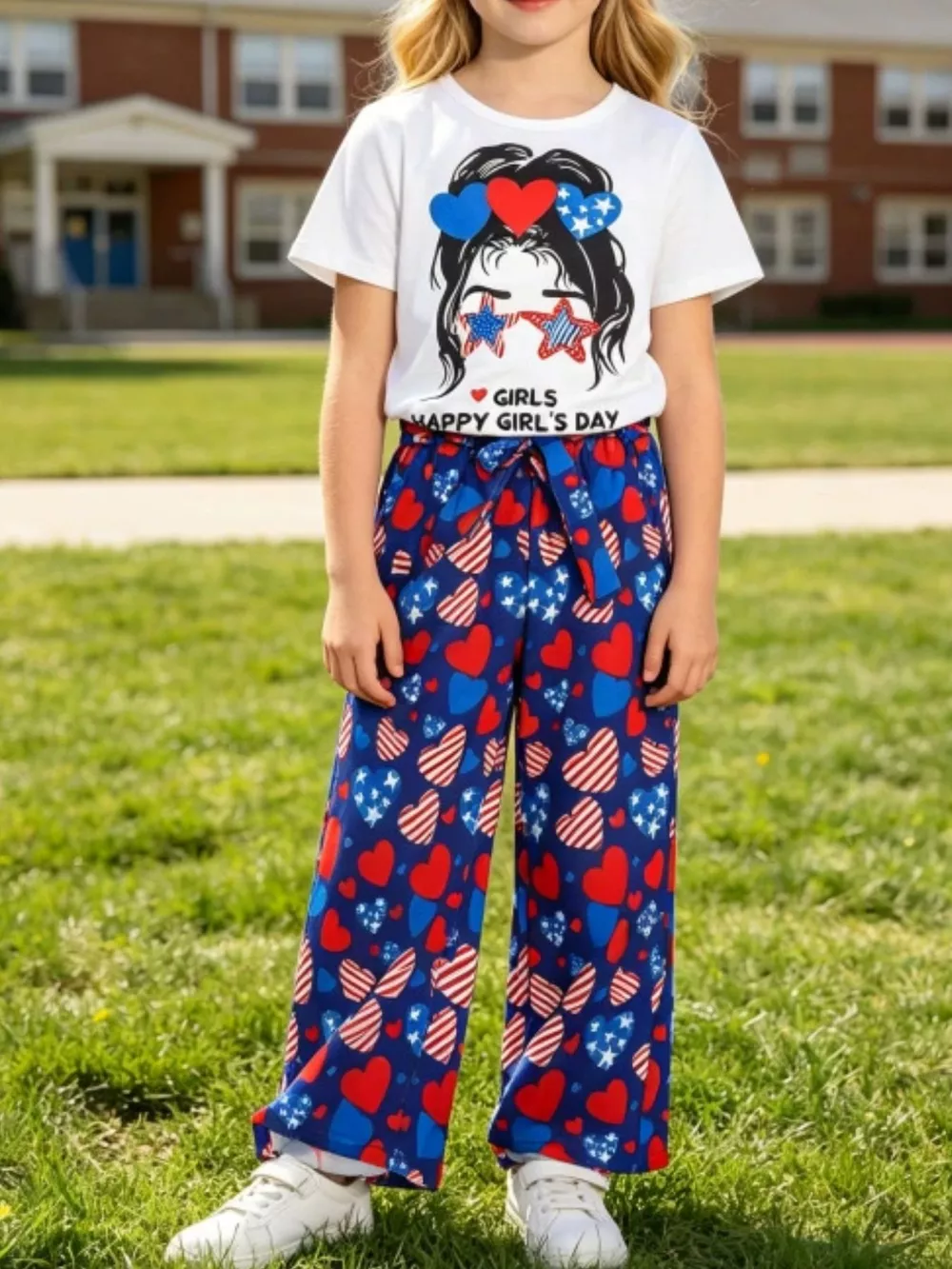 Children's Girl Graphic T-Shirt and Pants Set
