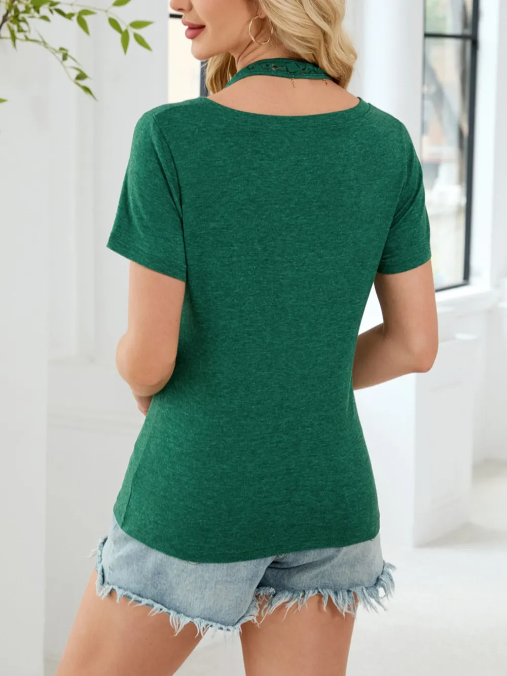 Lace Detail Short Sleeve T-Shirt, image 11