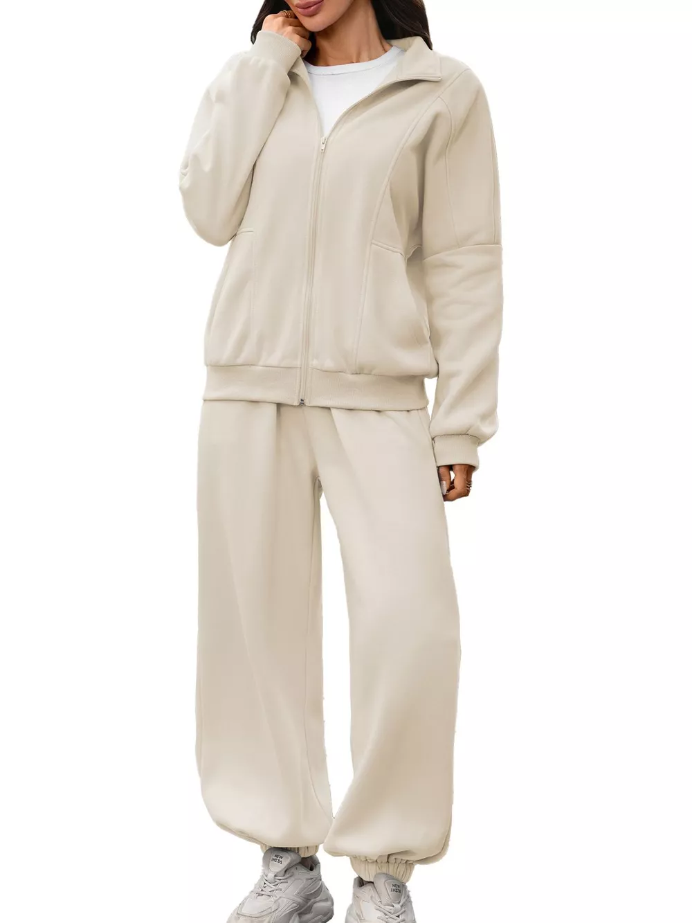Zip-Up Long Sleeve Top and Pants Set, image 14