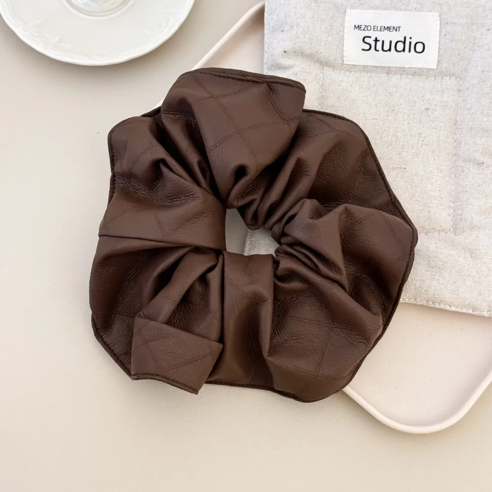 3-Piece PU Leather Elastic Hair Scrunchy, image 4