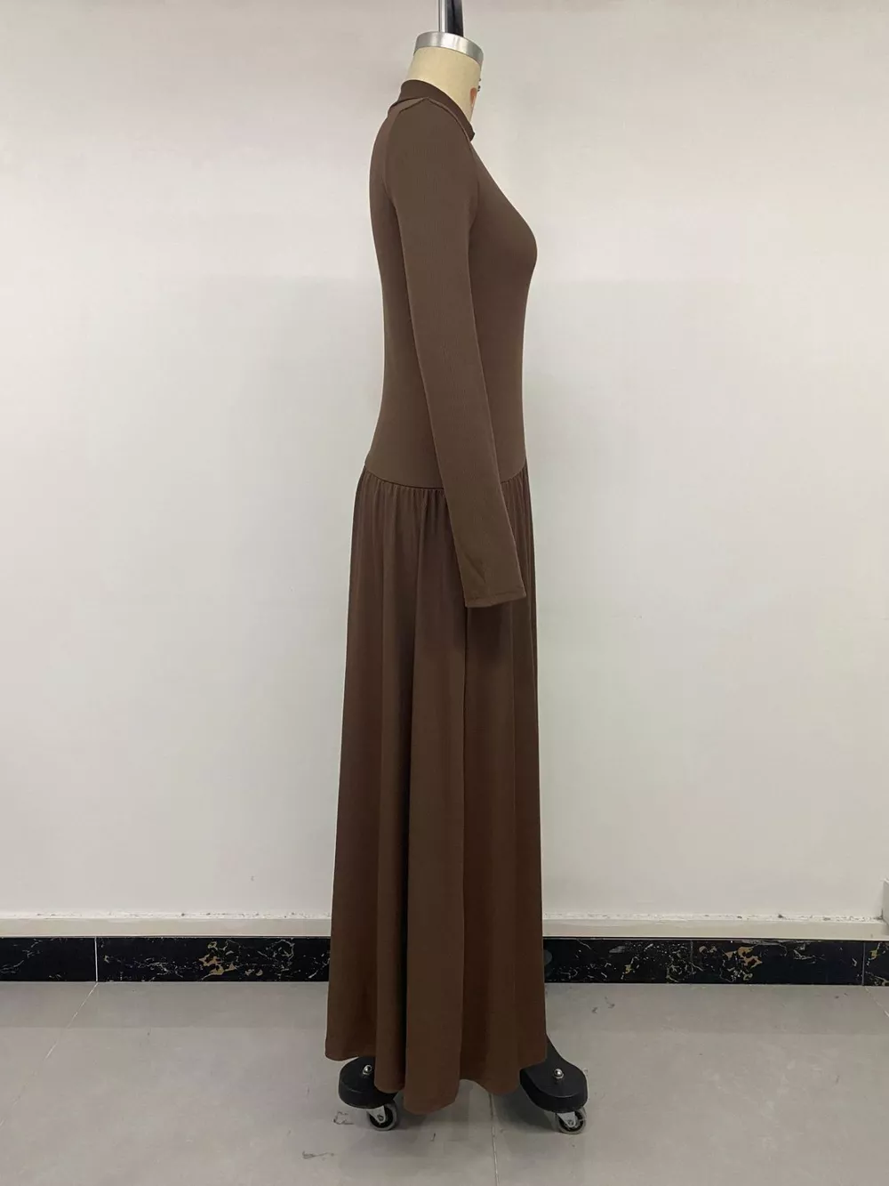 Mock Neck Long Sleeve Midi Dress, image 10