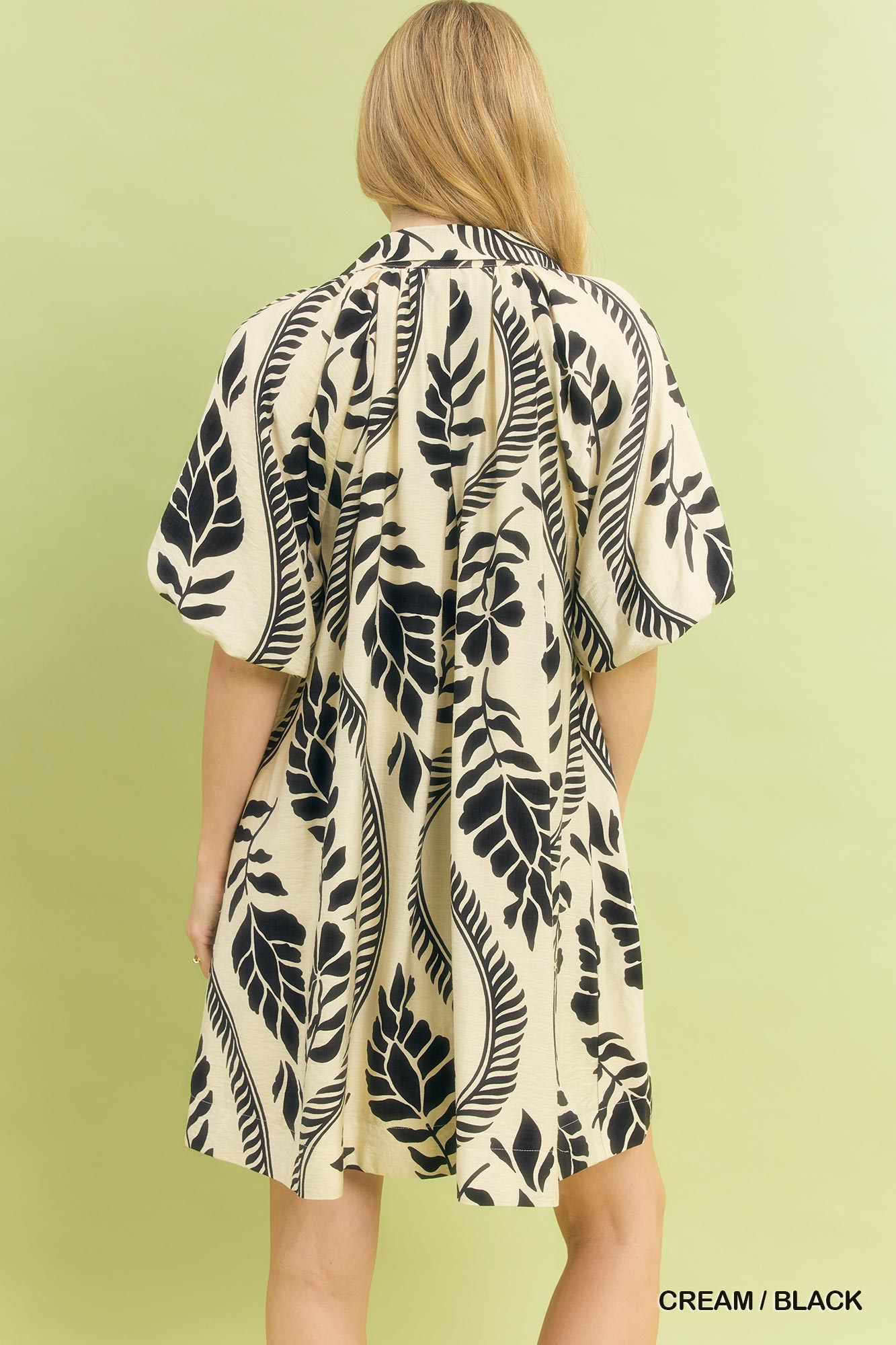 Leafy Ogee Print Mini Dress, image 3