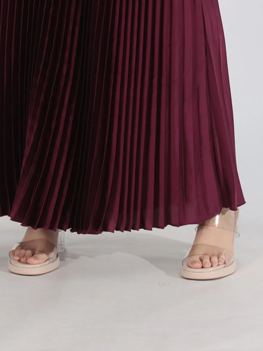 Button Up Long Sleeve Top and Pleated Skirt Set, image 8