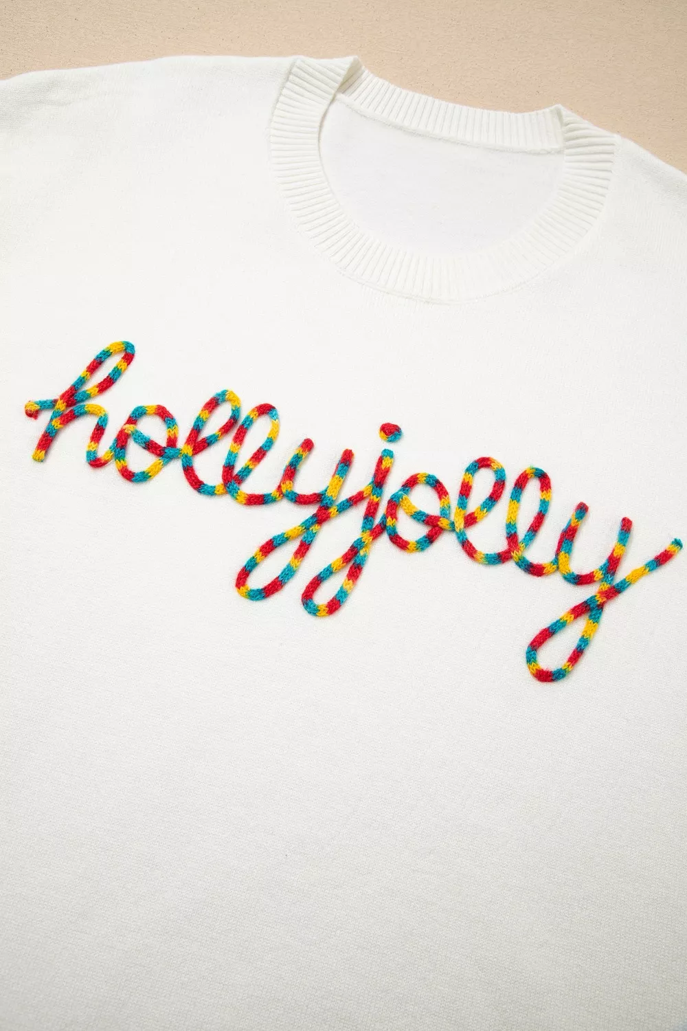 Colorful Holly Jolly Christmas Knit Loose Sweater, image 5