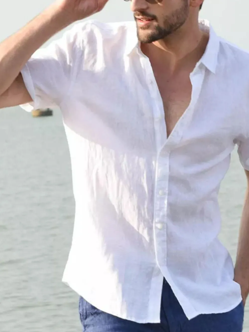 Men's Full Size Button Up Short Sleeve Shirt Plus Size, image 2