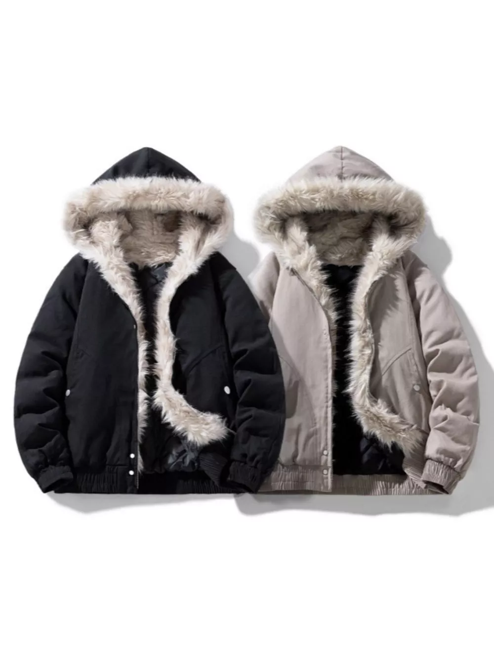 Men's Plus Size Zip Up Hooded Winter Coat, image 5