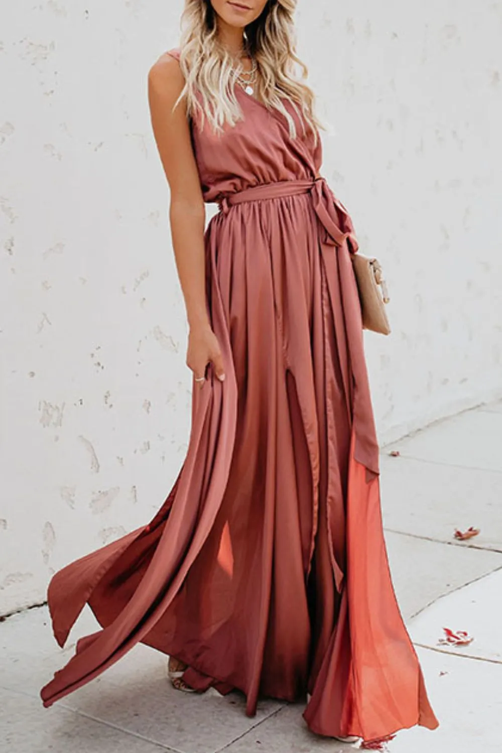 Surplice Tie Waist Maxi Dress, image 12