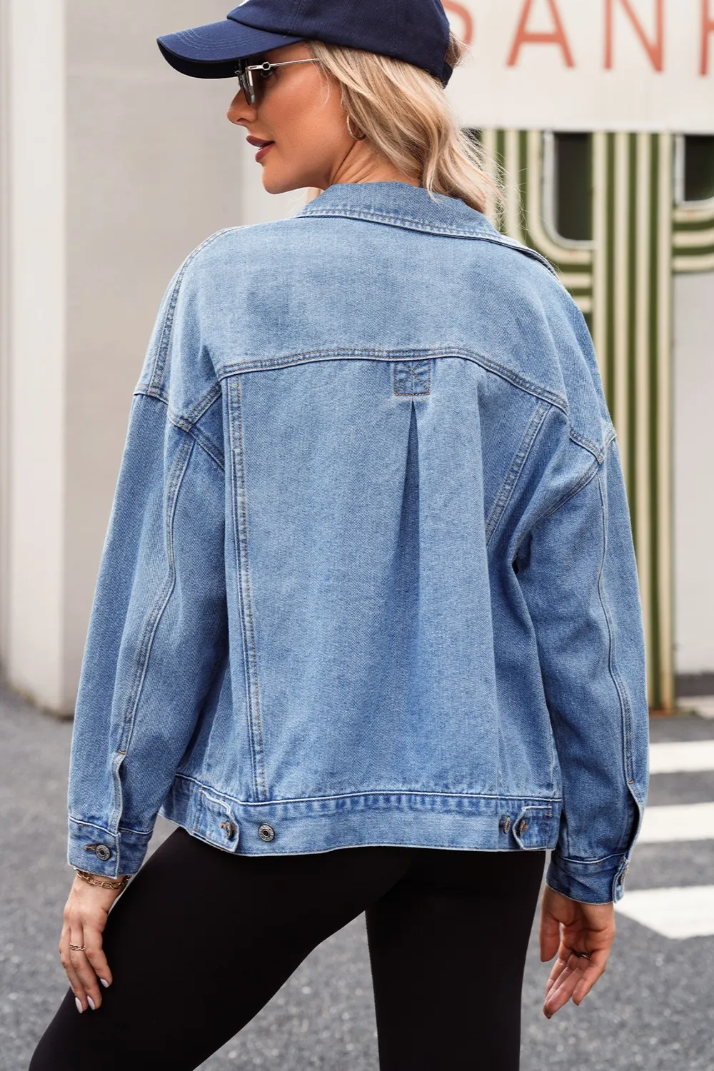 Pocketed Button Up Denim Jacket, image 9