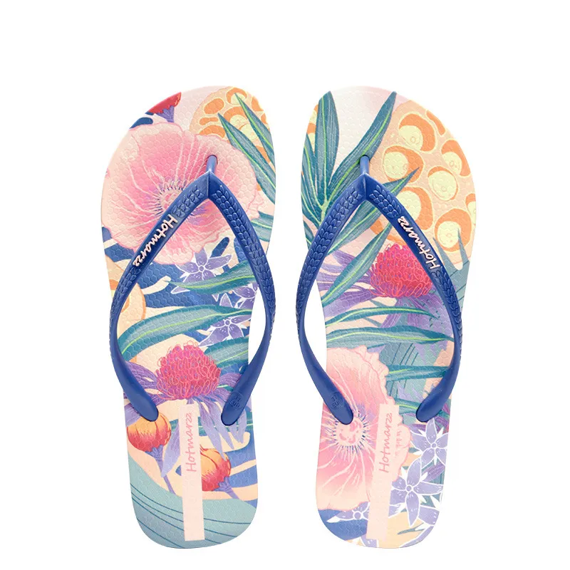 Printed Toe Post Flats Sandals, image 3