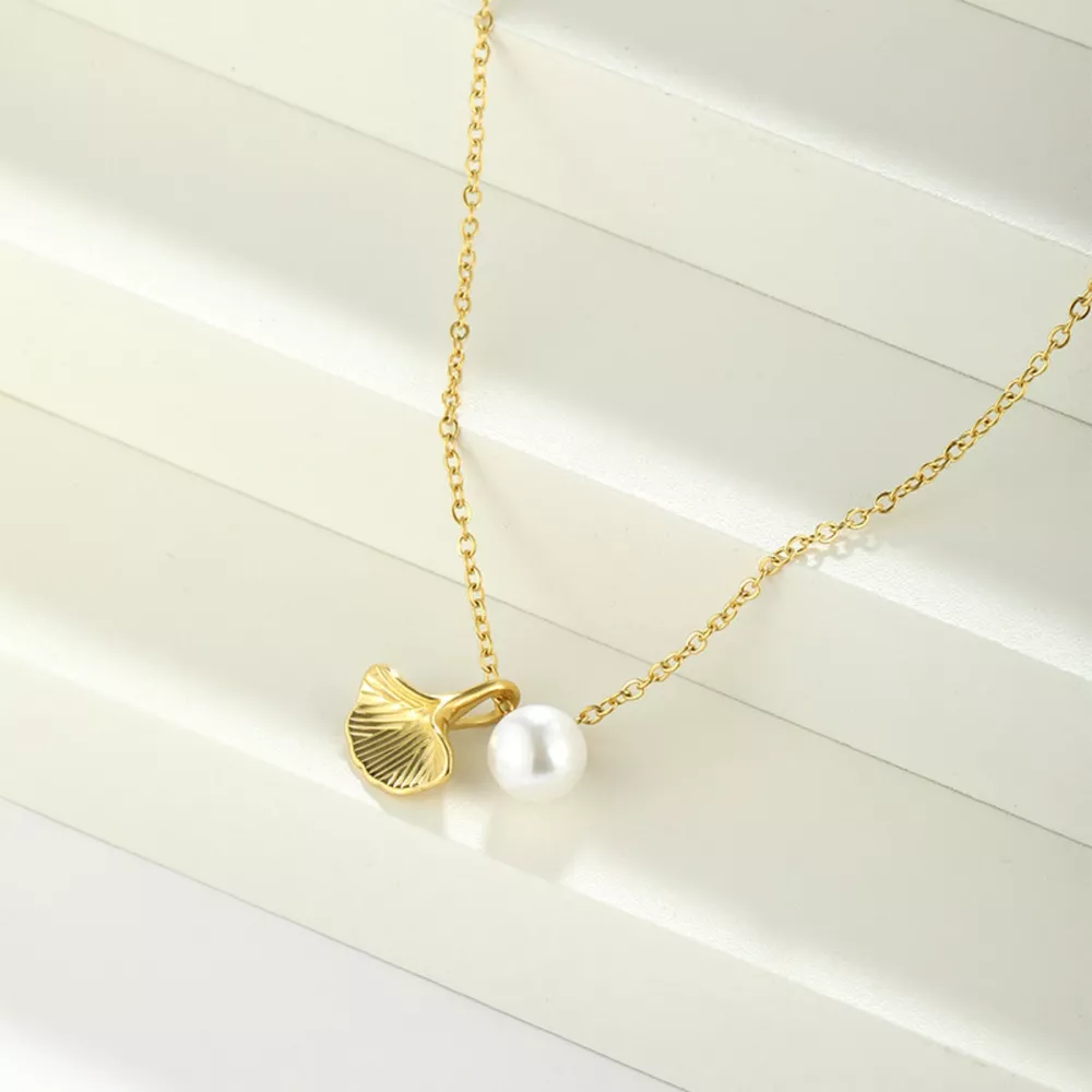 Pearl & Shell Pendant Necklace, image 8