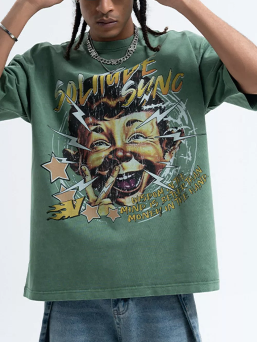Men's Graphic Round Neck Relaxed Fit T-Shirt, image 2