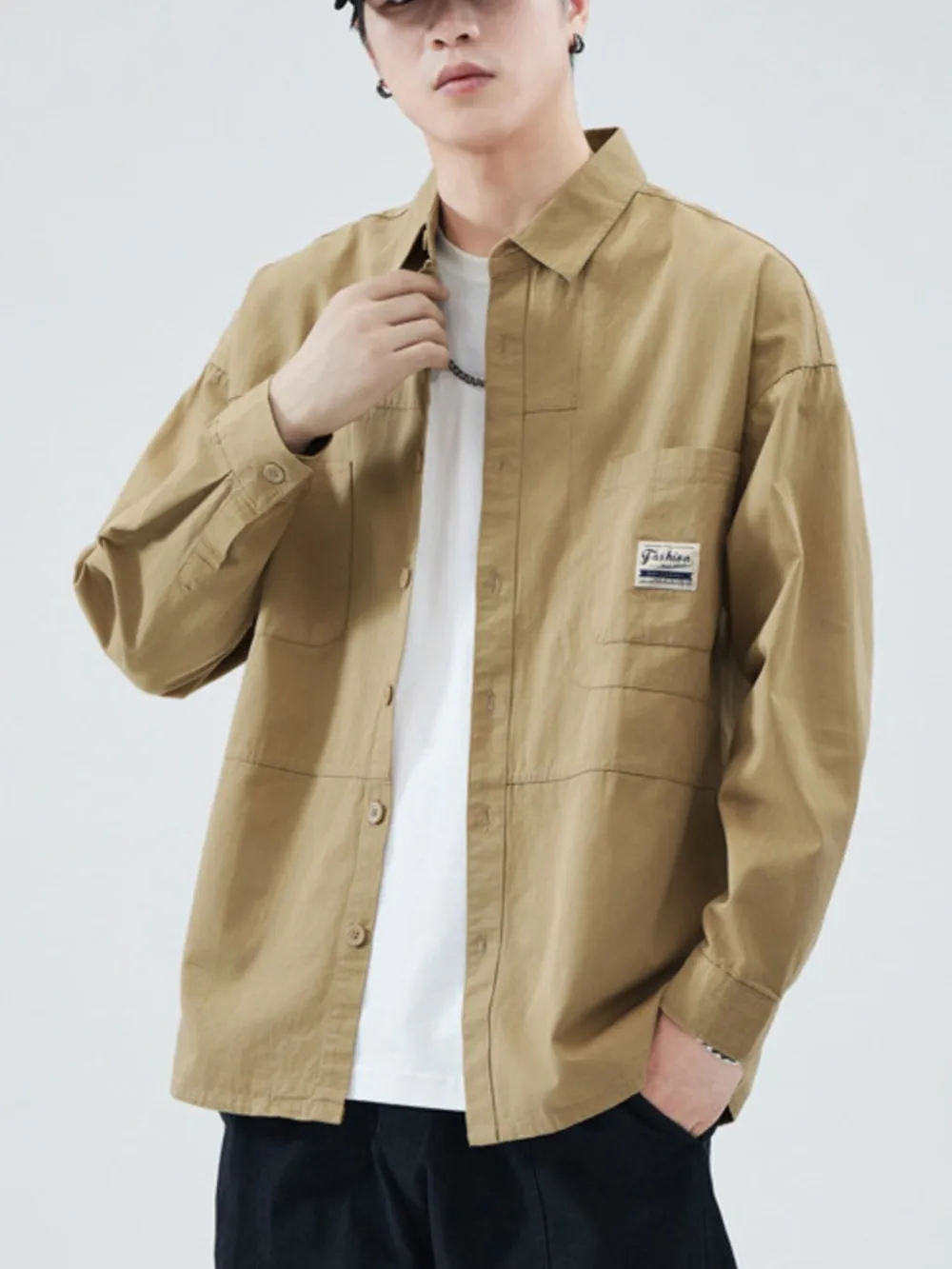 Men's Plus Size Button Up Long Sleeve Shirt, image 5