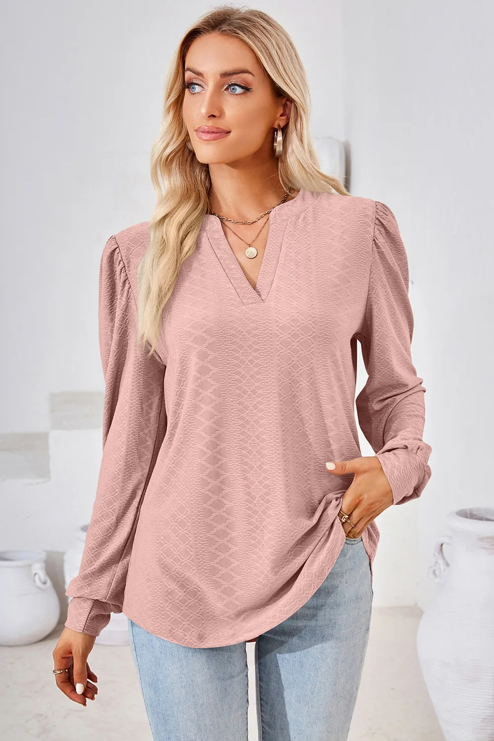 Notched Long Sleeve T-Shirt, image 27