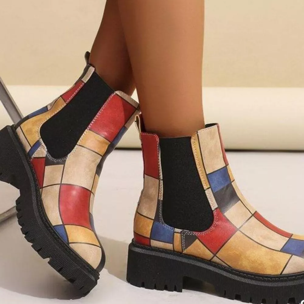 Round Toe Chunky Heel Ankle Boots, image 3