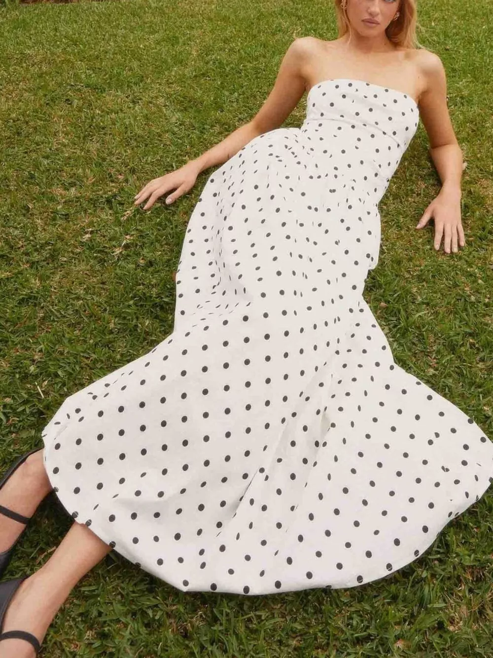 Ruched Printed Tube Maxi Dress, image 14
