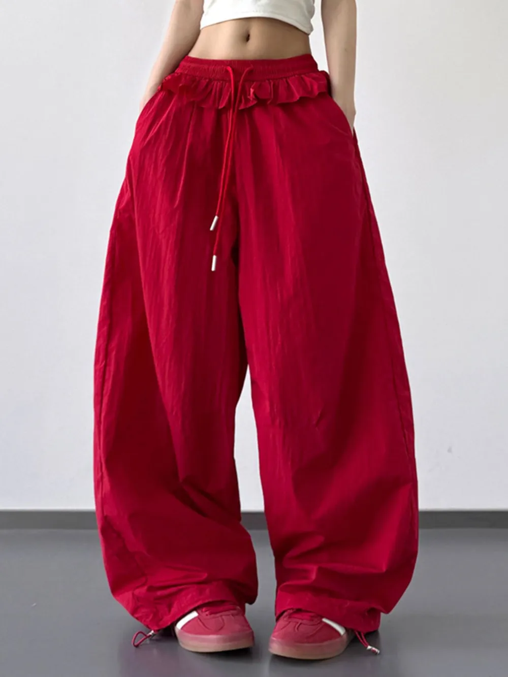 Drawstring Wide Leg Pants, image 8