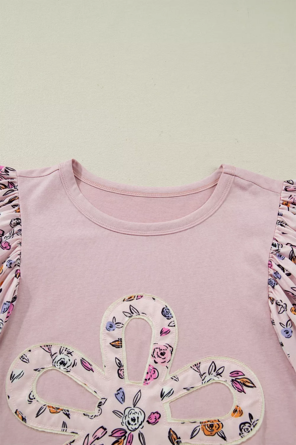 Floral Patchwork Bell Sleeve Blouse, image 7
