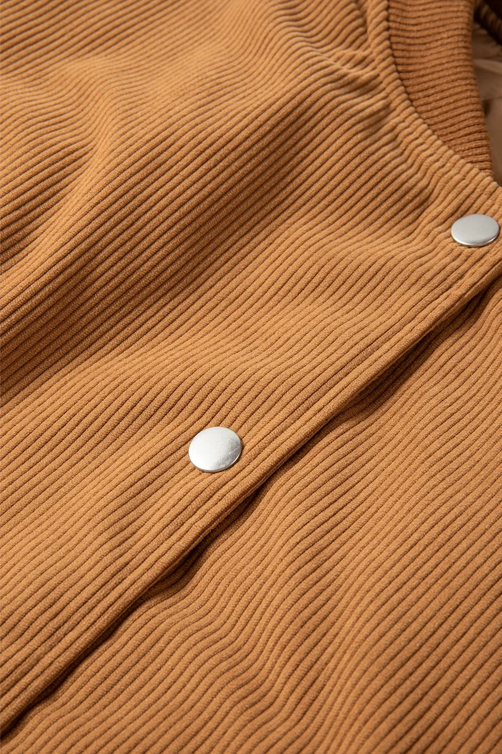 Contrast Baseball Collar Snap Down Long Sleeve Jacket, image 7