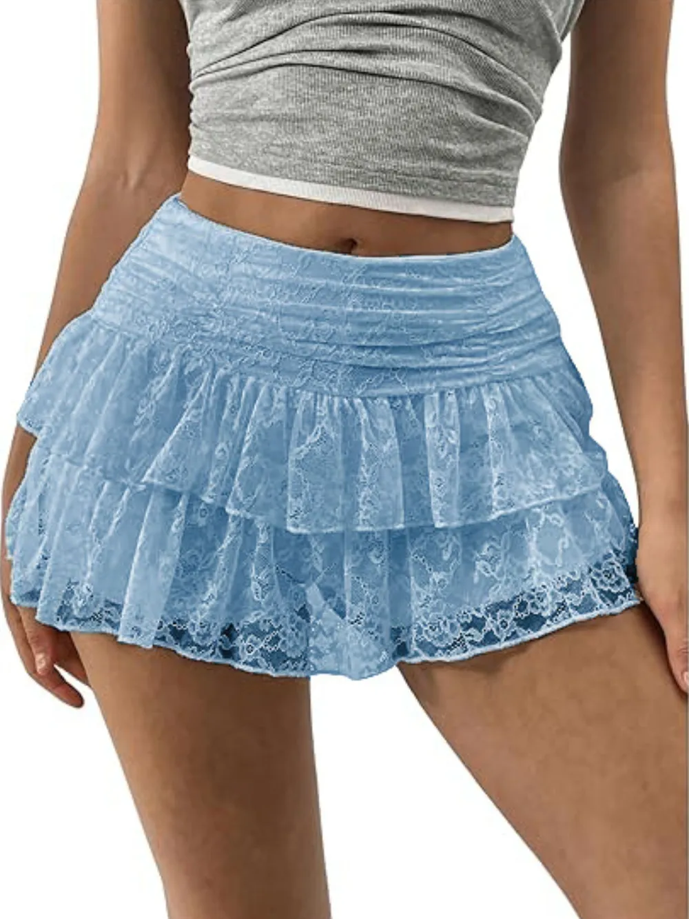 Lace Layered Mini Skirt, image 15