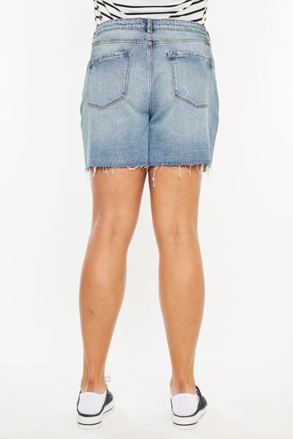 Full Size Raw Hem High Waist Denim Shorts, image 13