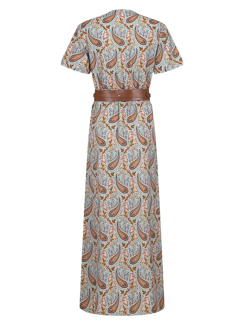 Full Size Printed V-Neck Short Sleeve Maxi Dress Plus Size, image 3
