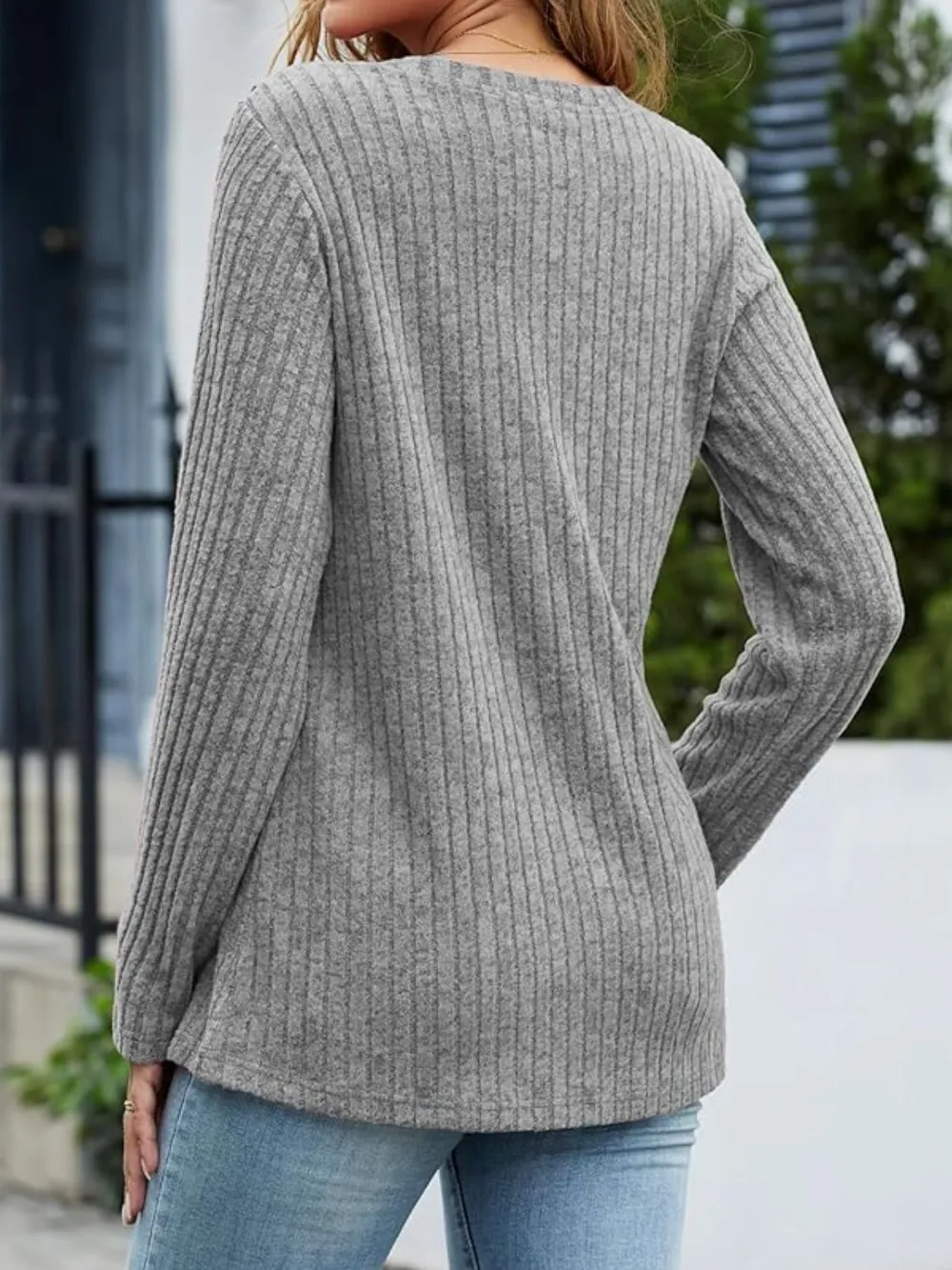 V-Neck Long Sleeve T-Shirt, image 20