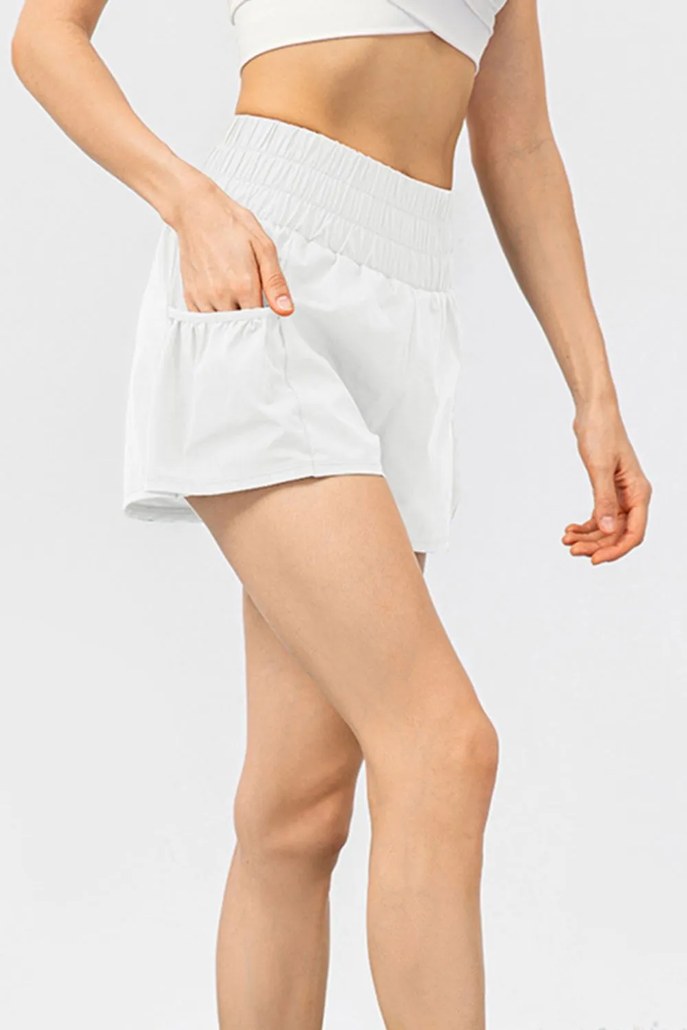 Elastic Waist Pocketed Active Shorts, image 12
