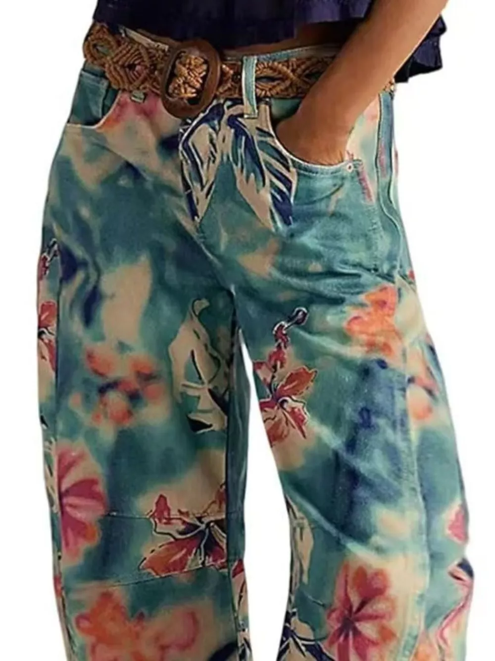 Printed Wide-Leg Jeans, image 11