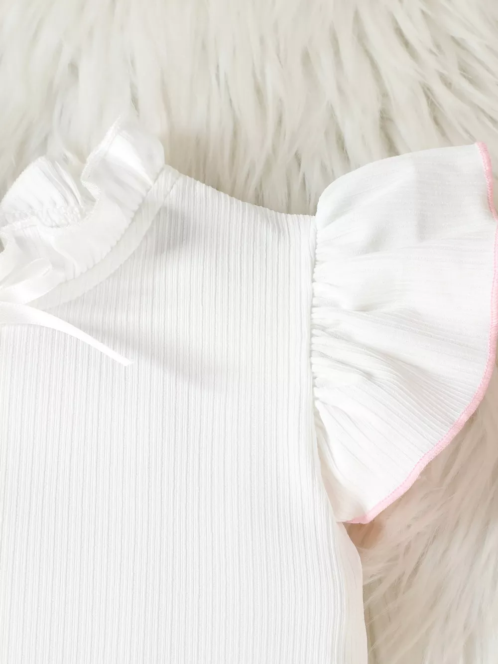 Children's Ruffle Trim Top and Flare Leg Pants Set, image 4