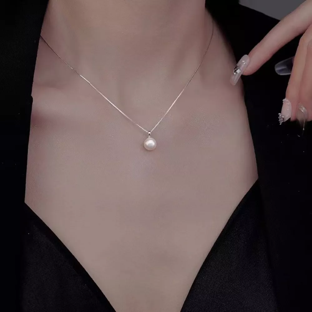 925 Sterling Silver Pearl Necklace, image 2