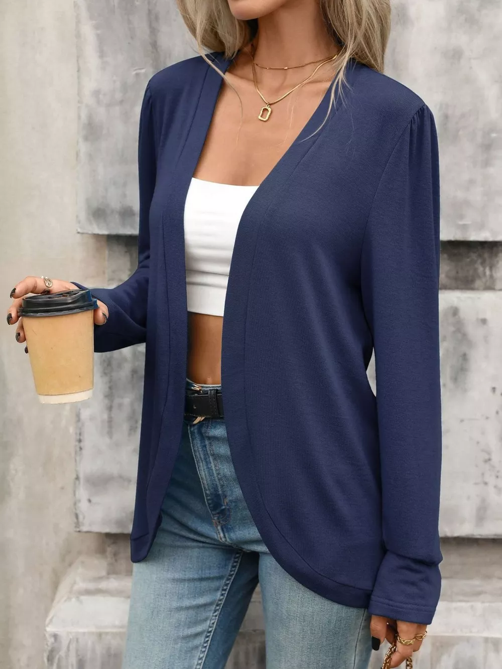 Open Front Long Sleeve Cardigan, image 2