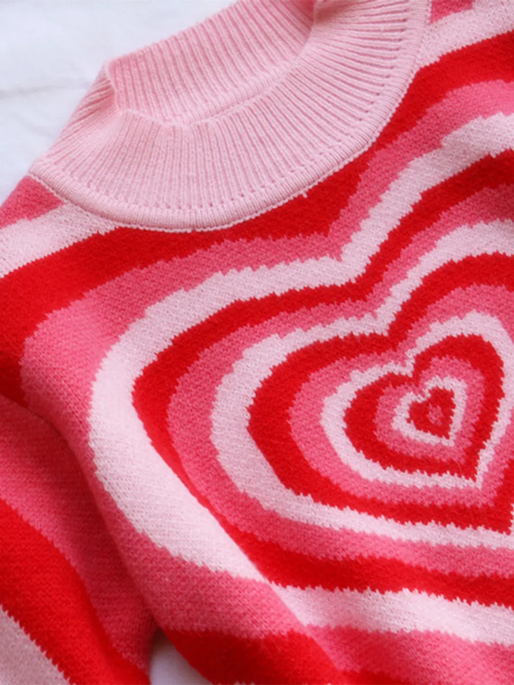 Heart Mock Neck Long Sleeve Sweater, image 16