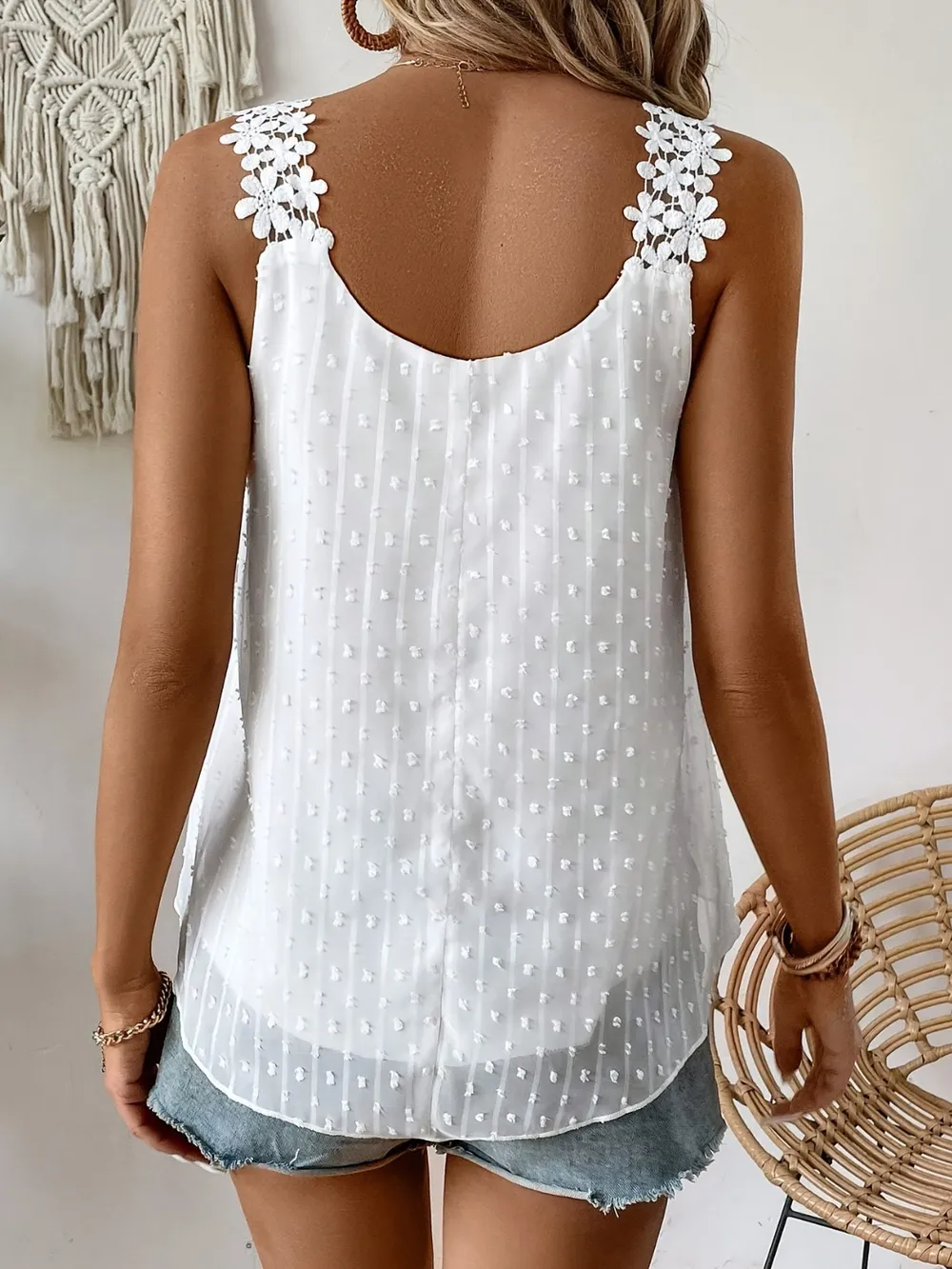 Swiss Dot Scoop Neck Cami, image 3