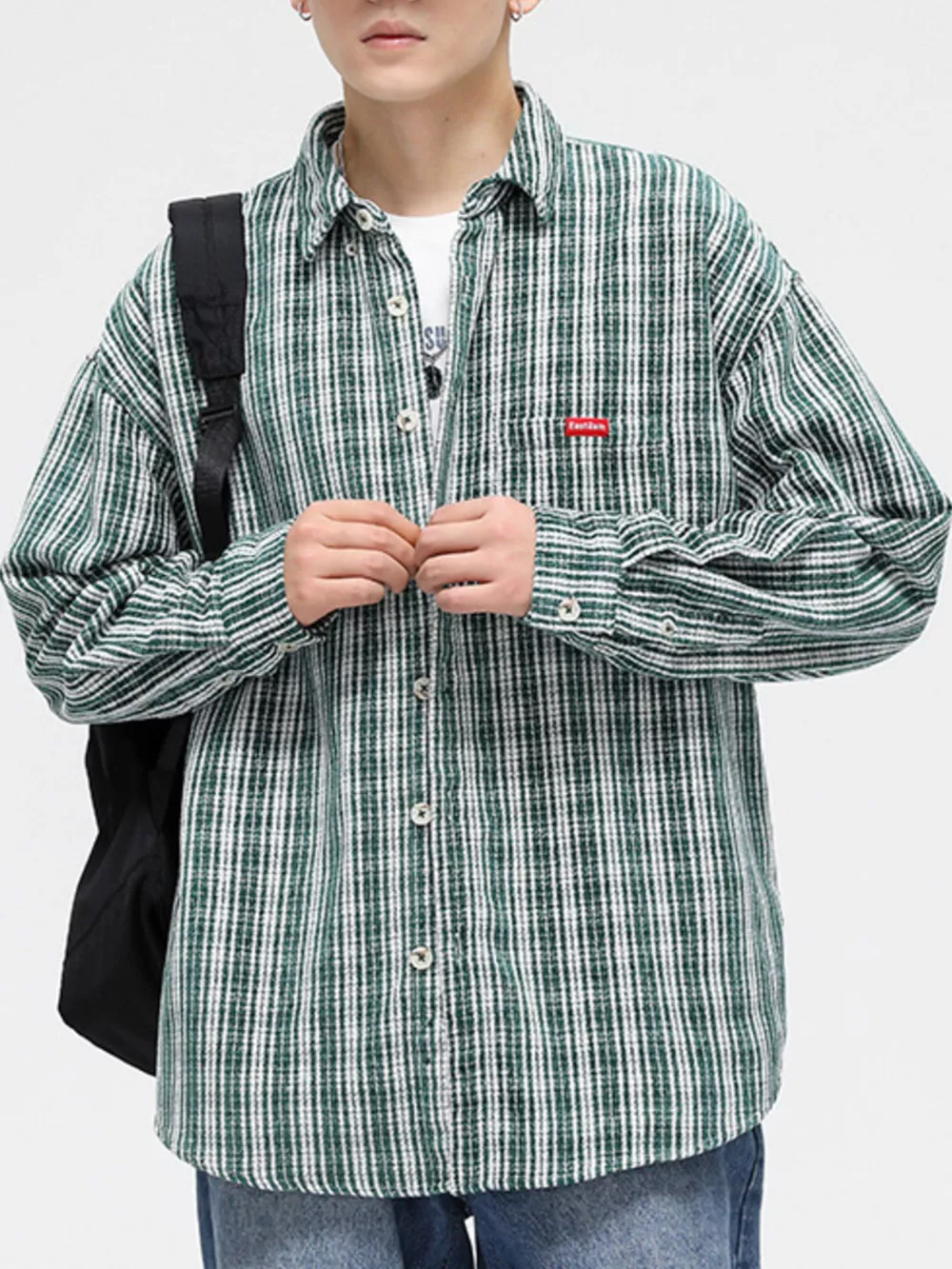 Men's Full Size Casual Plaid Button Up Shirt Plus Size, image 5