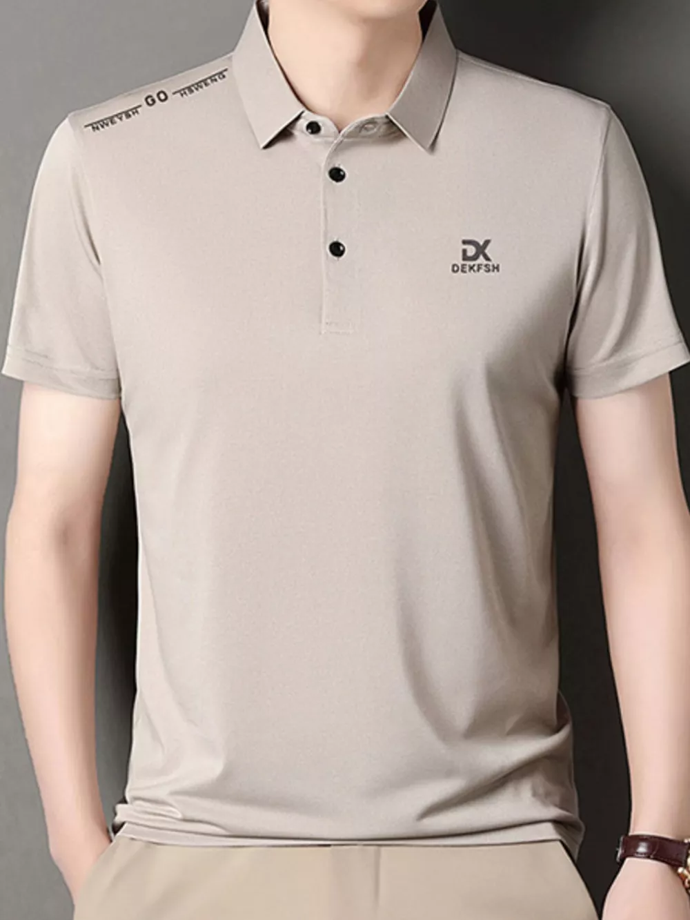 Men's Plus Size Button Detail Short Sleeve Polo
