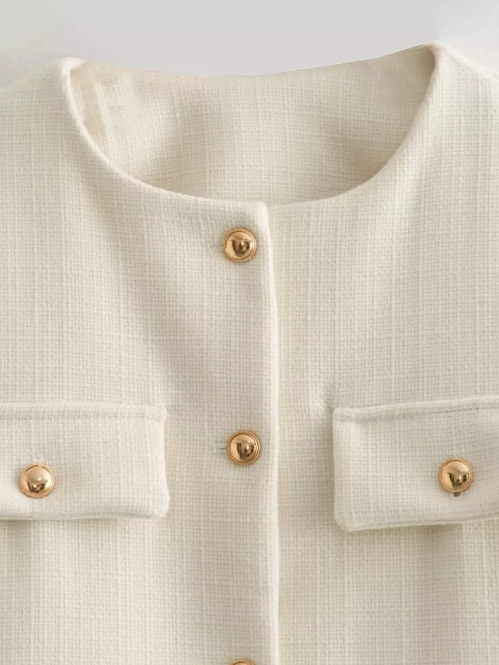 Tweed Button Up Cropped Outerwear, image 17
